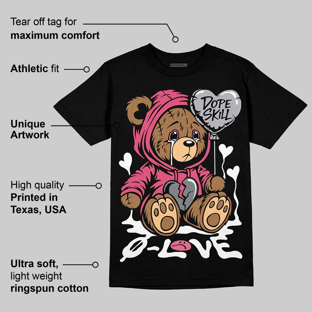 White Fluo Pink DopeSkill T-Shirt Broken Bear Graphic