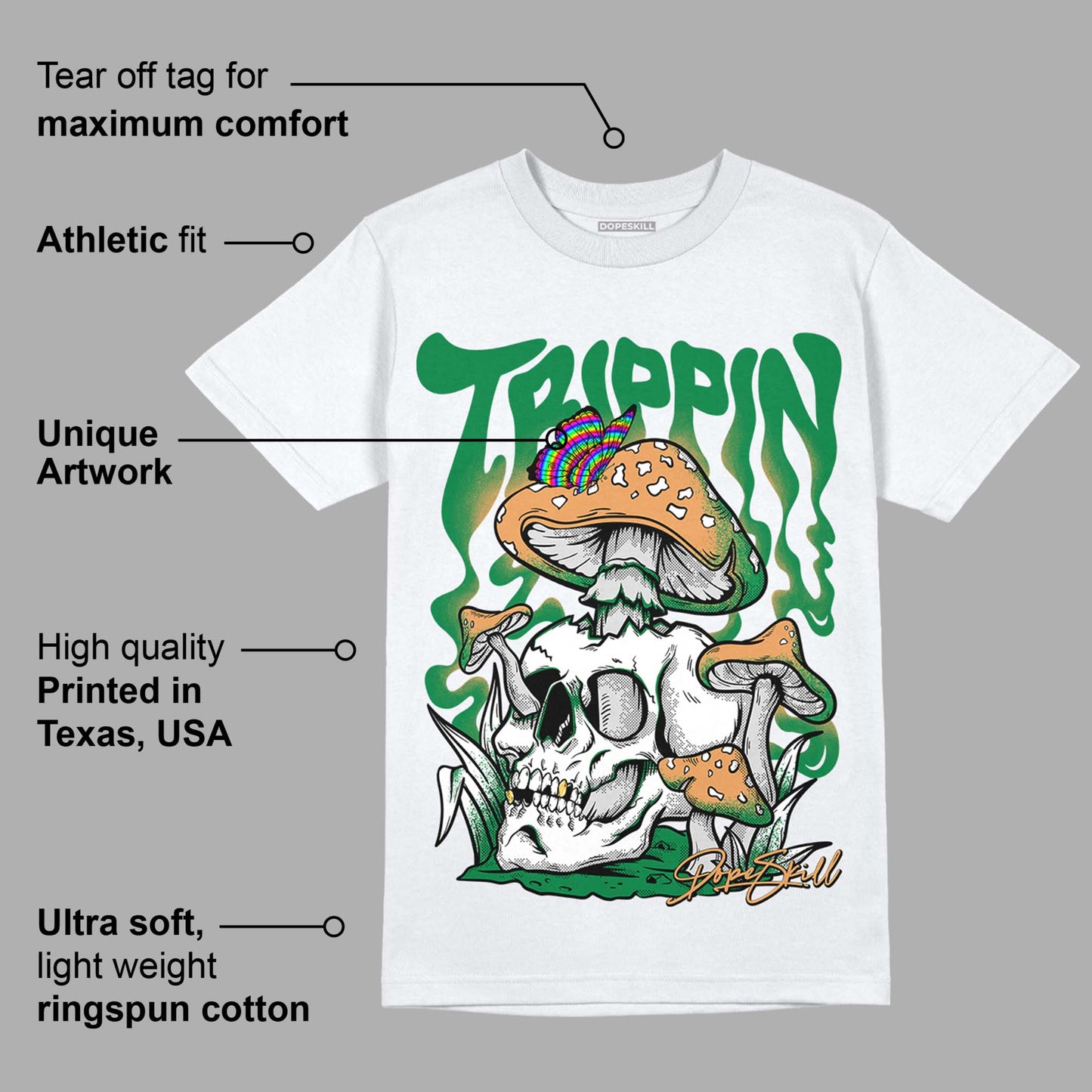 Pine Green 4s DopeSkill T-Shirt Trippin Graphic