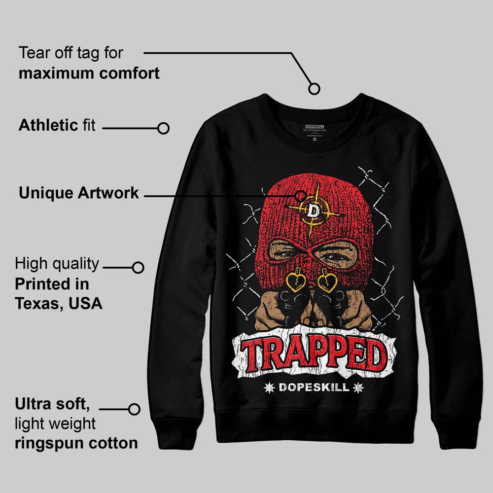 Red Collection DopeSkill Sweatshirt New Trapped Graphic