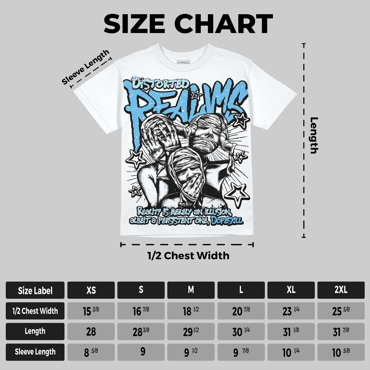 Legend Blue 11s DopeSkill Oversize Print T-Shirt Distorted Realms Graphic