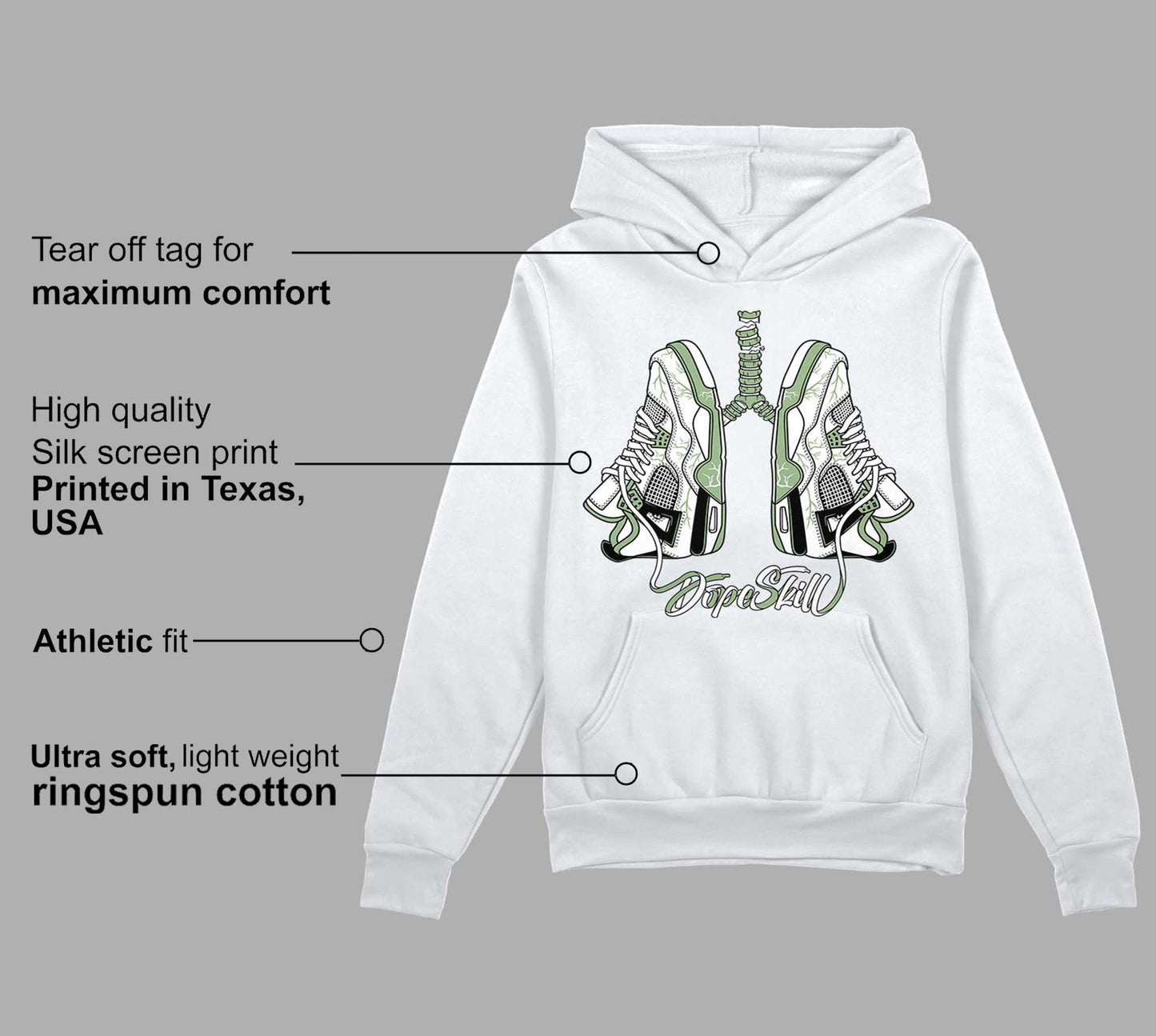 Seafoam 4s DopeSkill Hoodie Sweatshirt Breathe Graphic