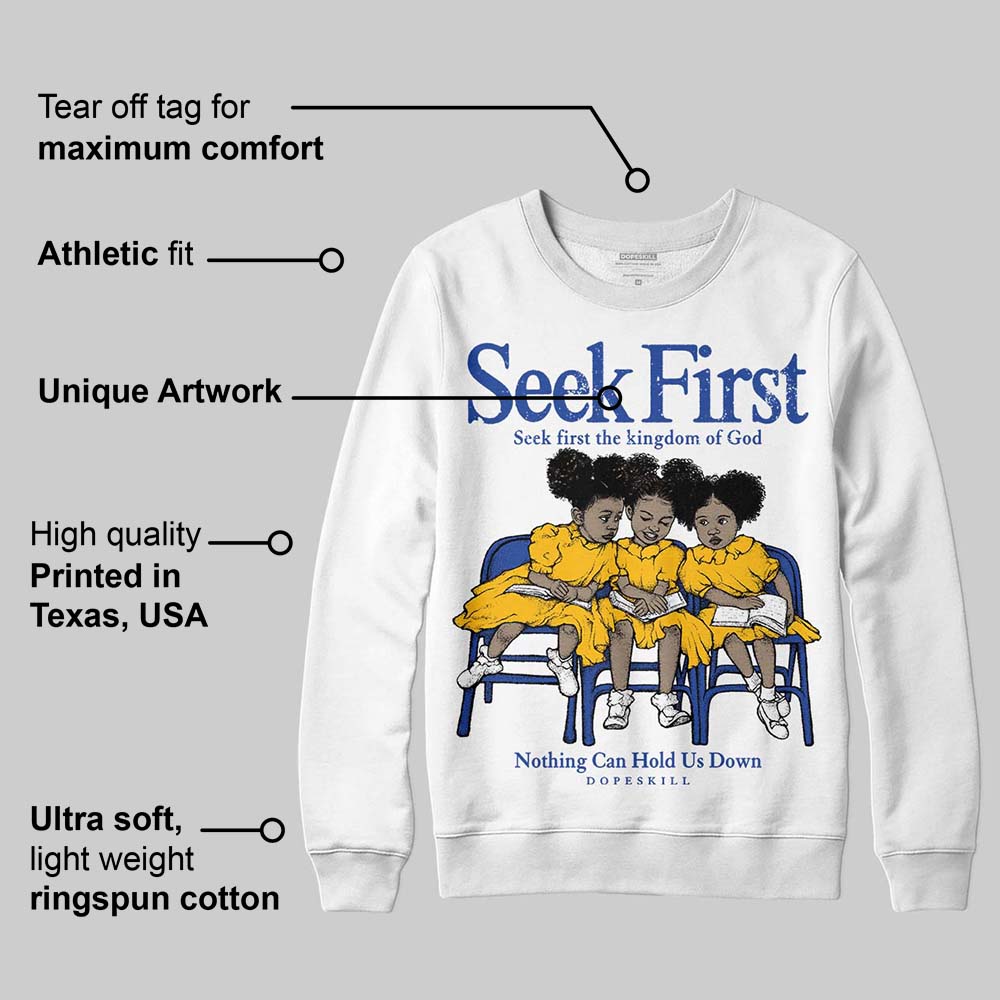 Royal Blue Collection DopeSkill Sweatshirt New Seek First Graphic