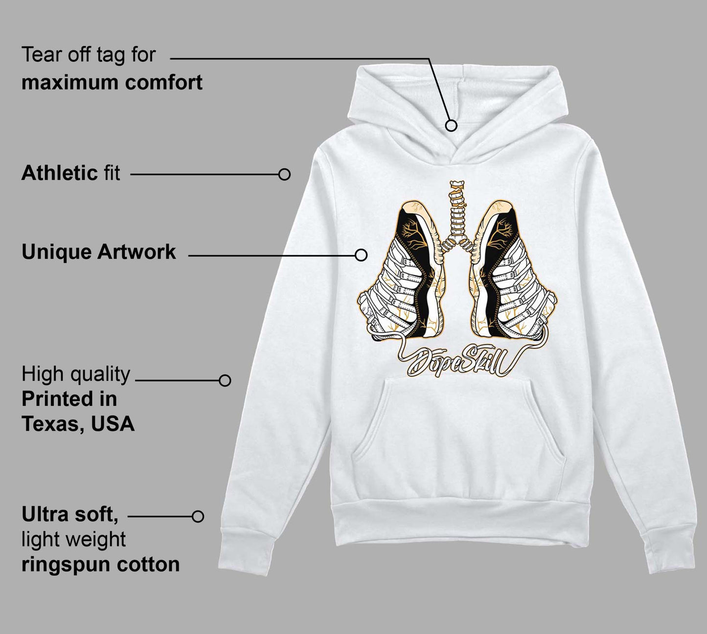 Gratitude 11s DopeSkill Hoodie Sweatshirt Breathe Graphic