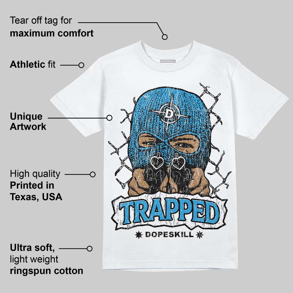 Military Blue 4s DopeSkill T-Shirt New Trapped Graphic