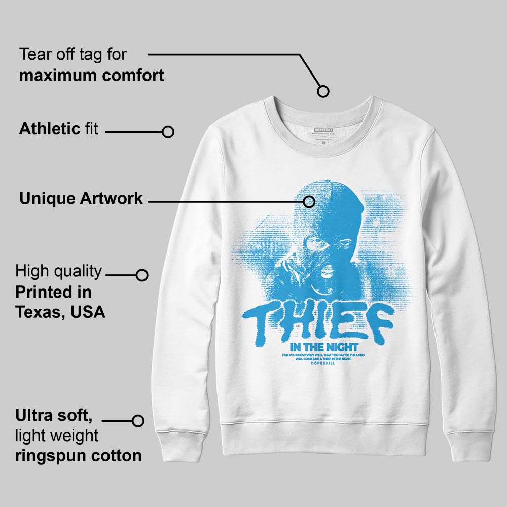 Military Blue 4s DopeSkill Sweatshirt Thief In The Night Graphic