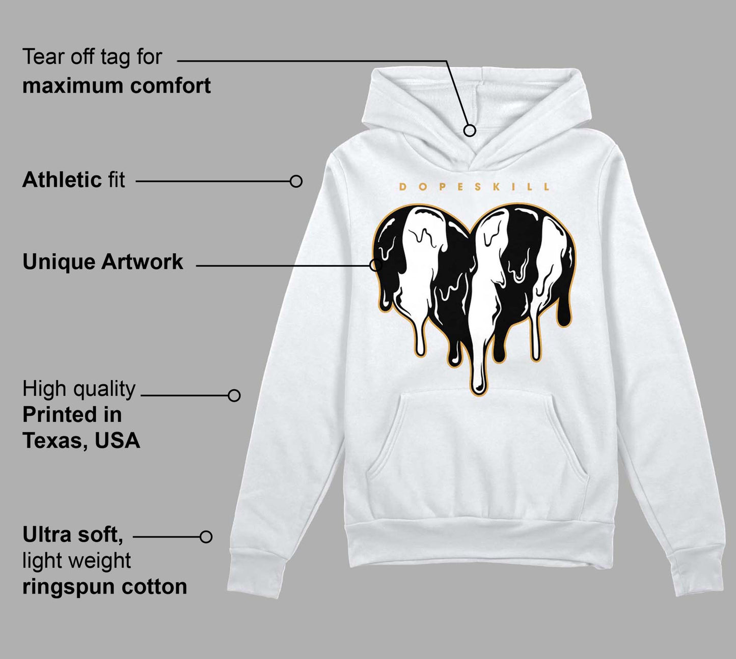 Gratitude 11s DopeSkill Hoodie Sweatshirt Slime Drip Heart Graphic