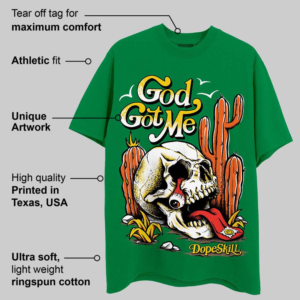 Green Collection DopeSkill Green T-shirt God Got Me Graphic