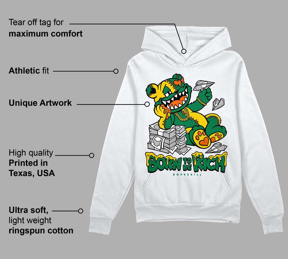 Green Collection DopeSkill Hoodie Sweatshirt Born To Be Rich Graphic
