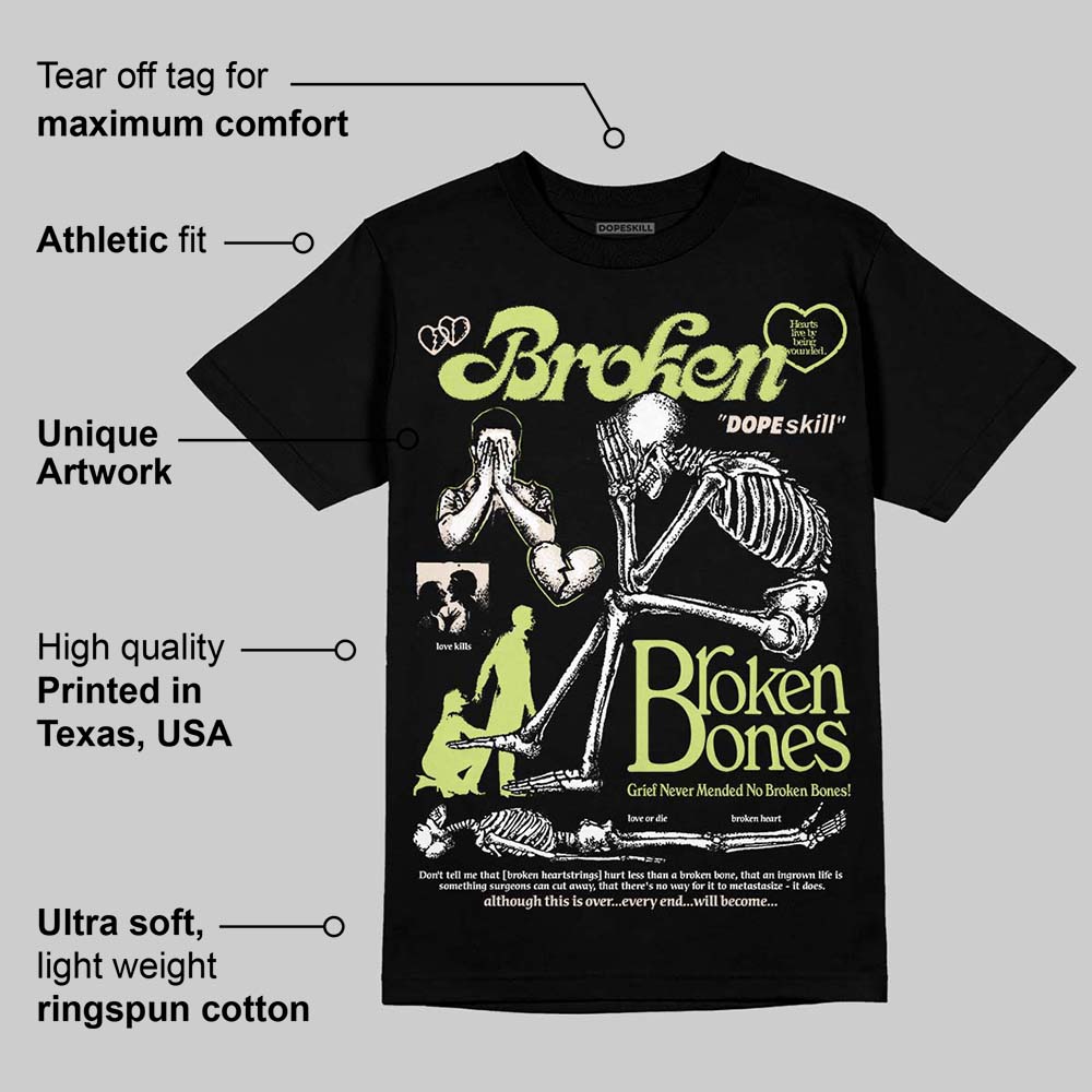 Luminous Green 5s DopeSkill T-Shirt Broken Bones Graphic