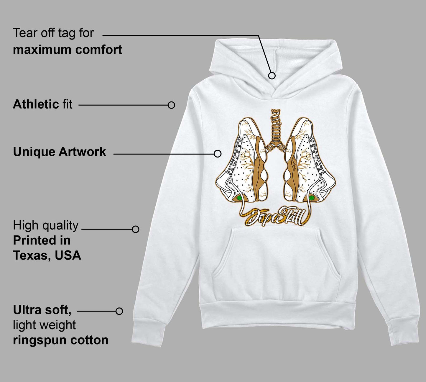 Wheat 13s DopeSkill Hoodie Sweatshirt Breathe Graphic