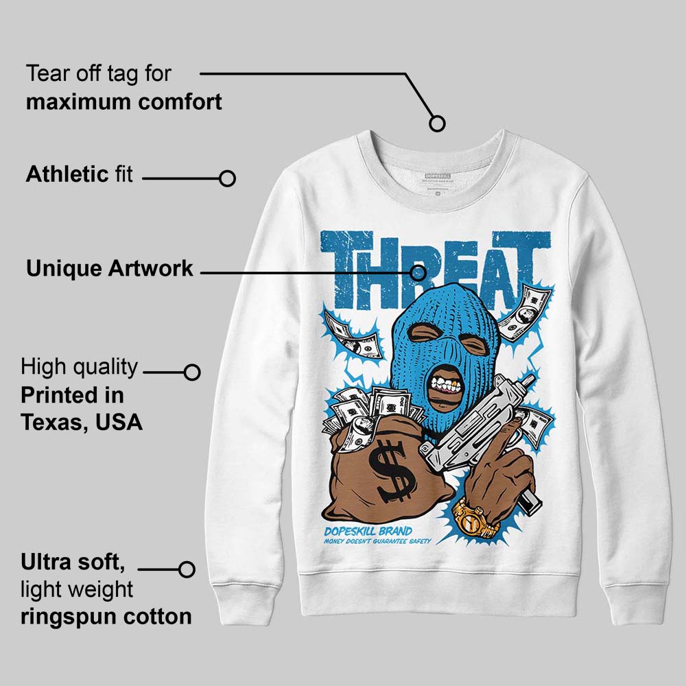 Military Blue 4s DopeSkill Sweatshirt Under Threat Graphic