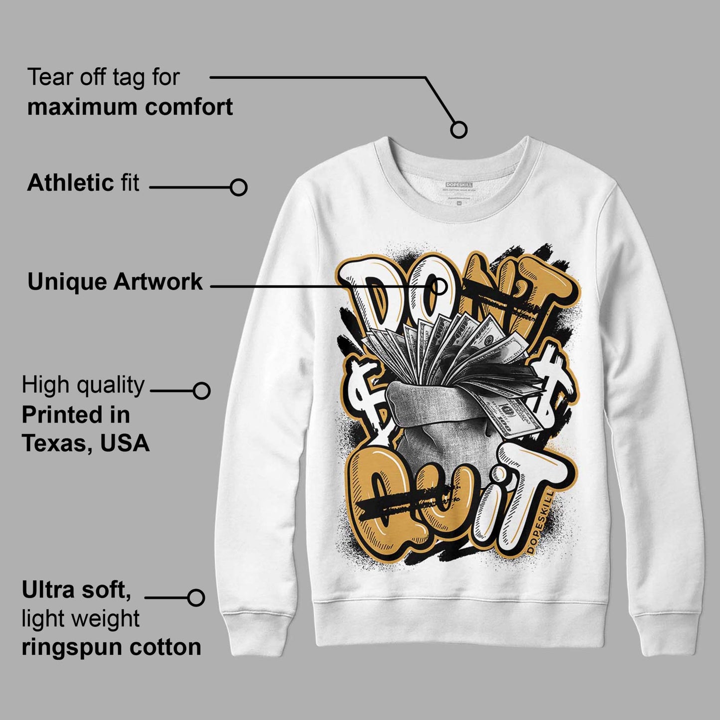 Gratitude 11s DopeSkill Sweatshirt Don't Quit Graphic