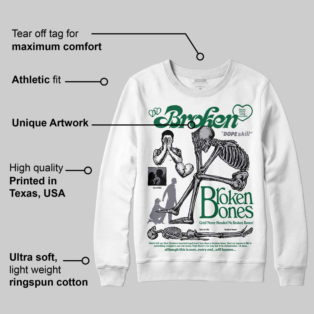 GT-2160 Shamrock Green DopeSkill Sweatshirt Broken Bones Graphic