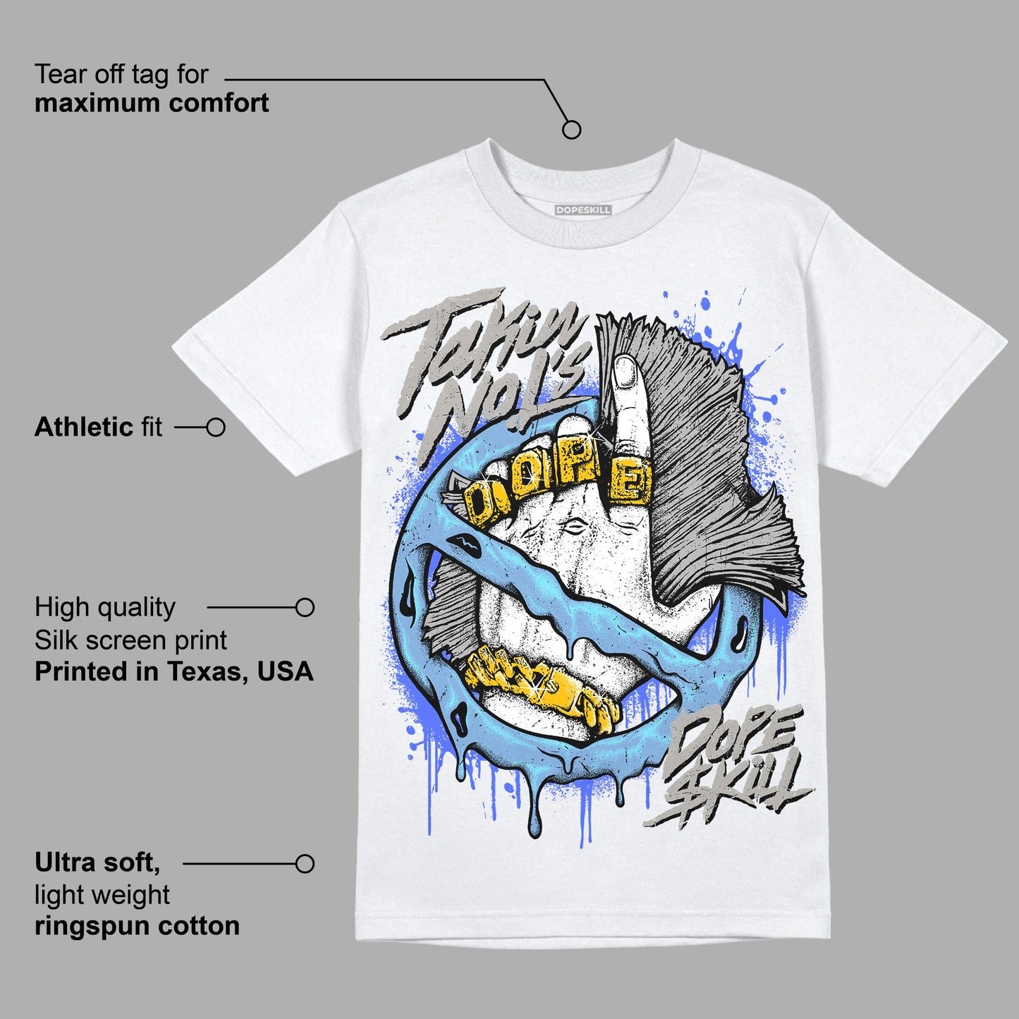 University Blue 5s DopeSkill T-Shirt Takin No L's Graphic