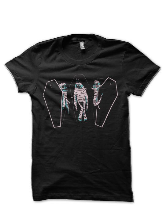 Mummy Scary and Spooky Happy Halloween Funny Graphic Half Sleeve T-Shirt
