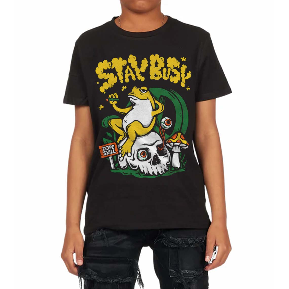 Green Collection DopeSkill Toddler Kids T-shirt Stay Busy Graphic