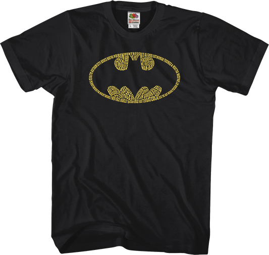 Names In Bat Symbol Batman T-Shirt
