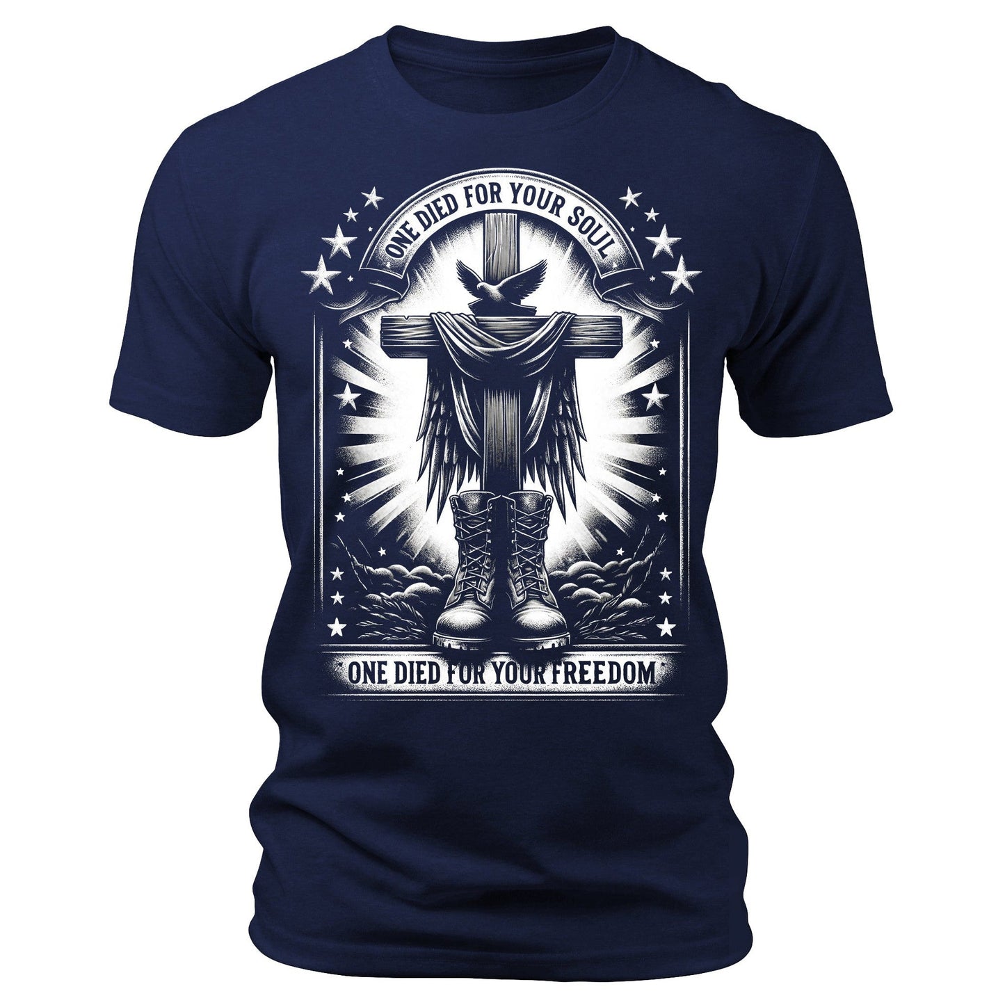Men's Graphic T Shirts - Freedom Patriotic Short Sleeve Crewneck Shirt