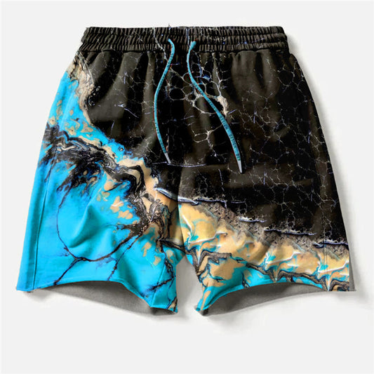 Men's Lines / Waves Graphic Prints Boat Swim Shorts Board Shorts Swimming Trunks Mid Waist Hawaiian Boho Casual Daily Holiday Drawstring with Mesh lining Elastic Waist Designer Clothing Apparel