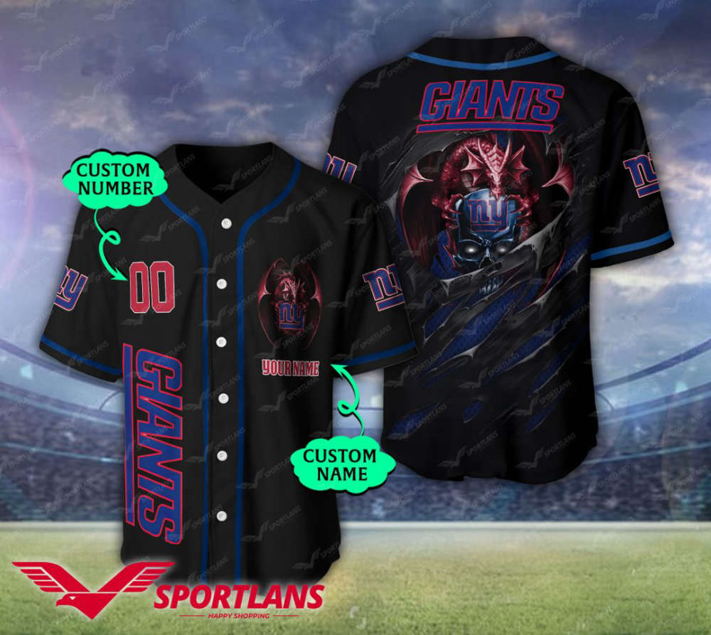 New York Giants Personalized Baseball Jersey BJ0186 - lylyprint.com