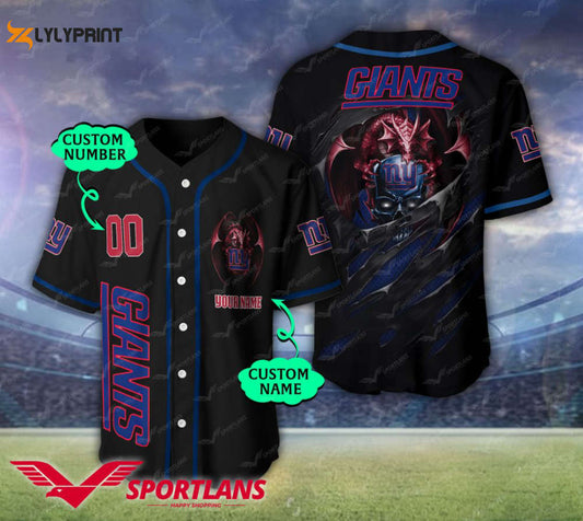 New York Giants Personalized Baseball Jersey BJ0186 - lylyprint.com