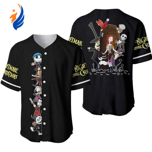 Nightmare Before Christmas Mickey and Friends Baseball Jersey: Perfect Gift for Fans - Bafud