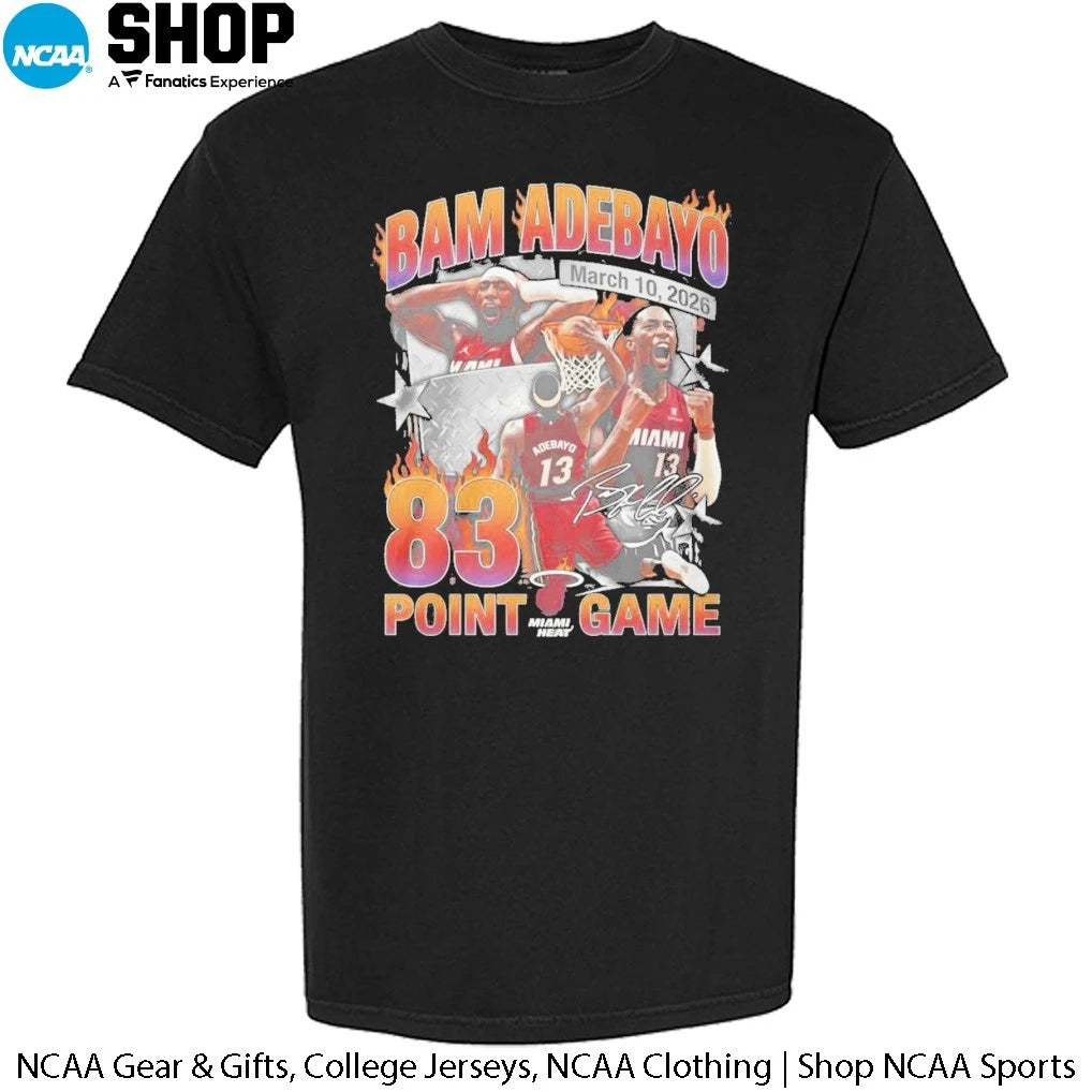 Official Bam Adebayo Miami Heat 83 Point Game March 10 2026 Signature T-Shirt