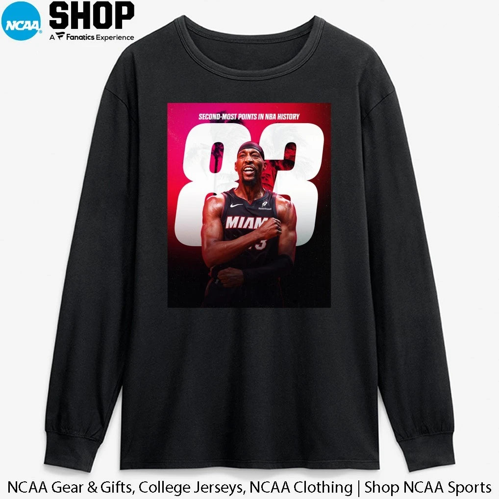 Official Bam Adebayo Miami Heat NBA Second Most Points In NBA History Passes Kobe T-Shirt