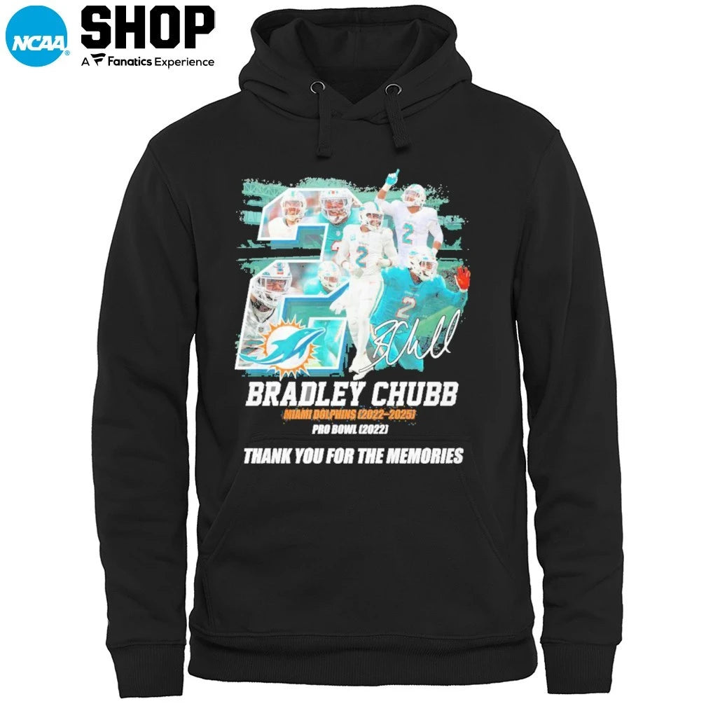 Official Bradley Chubb Miami Dolphins 2022-2025 Thank You For The Memories Signature T-Shirt