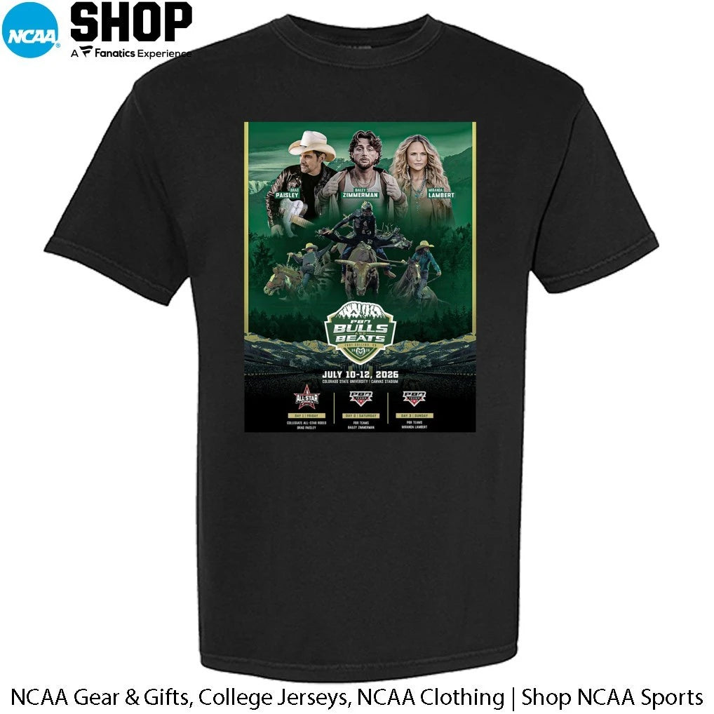 Official Colorado State Rams Bulls And Beats At Canvas Stadium On July 10-12 2026 In Fort Collins CO T-Shirt