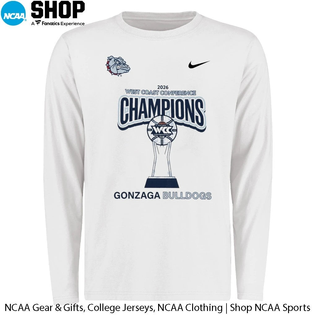 Official Gonzaga Bulldogs Women’s Basketball 2026 West Coast Conference Champions T-Shirt