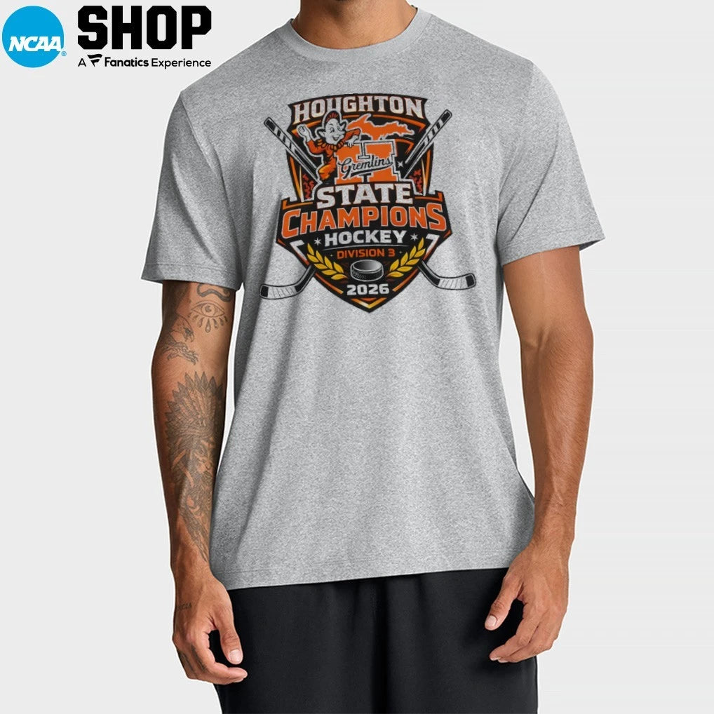 Official Houghton Gremlins State Hockey Champions T-Shirt