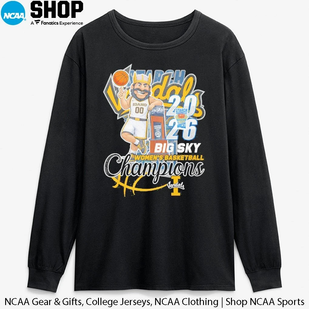 Official Idaho Vandals 2026 Big Sky Women’s Basketball Champions Mascot T-Shirt
