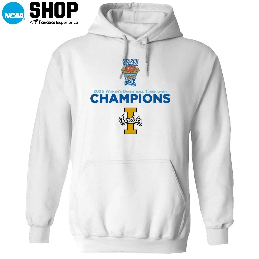 Official Idaho Vandals 2026 Women’s Basketball Tournament Champions Starch Madness T-Shirt
