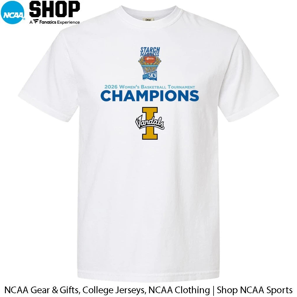 Official Idaho Vandals 2026 Women’s Basketball Tournament Champions Starch Madness T-Shirt