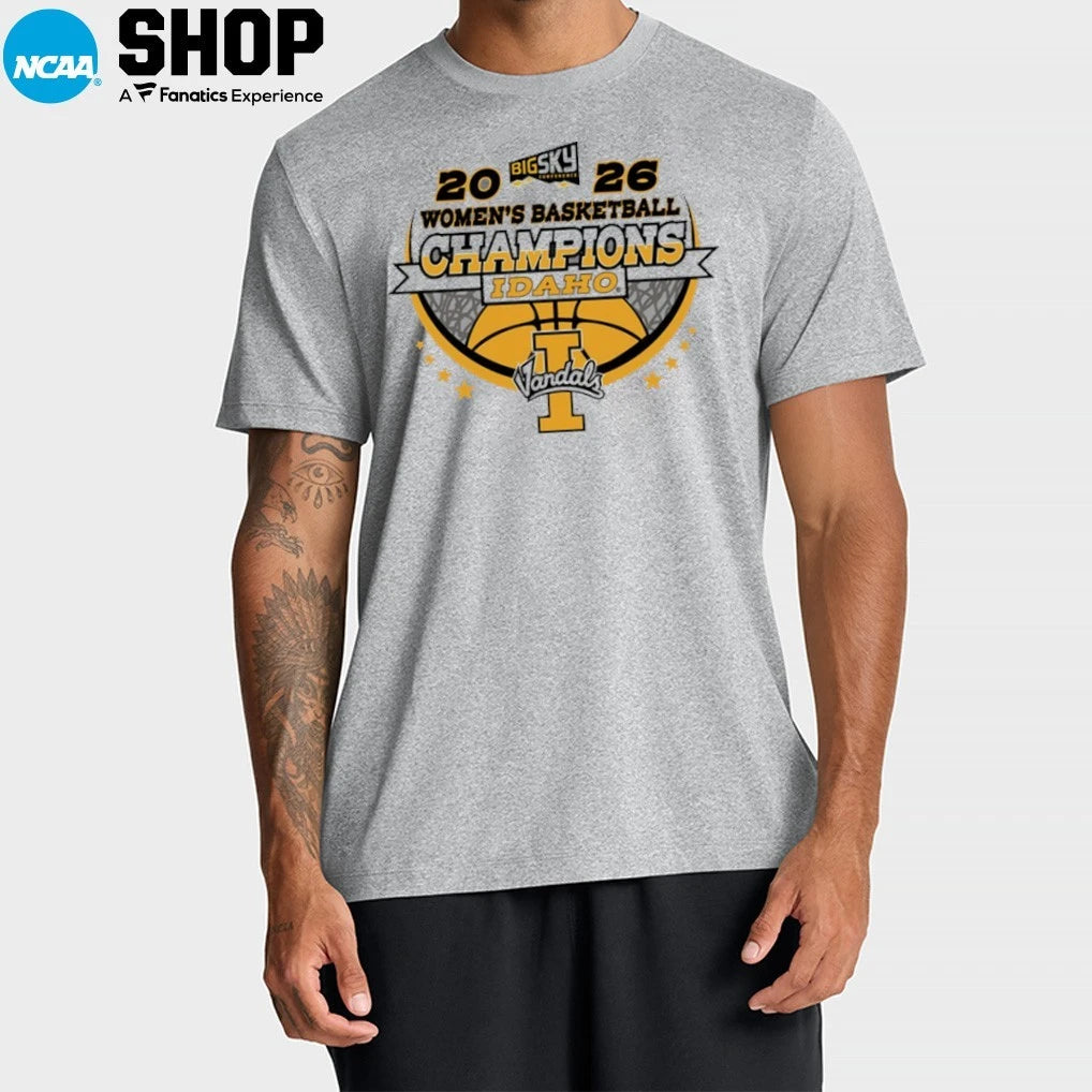 Official Idaho Vandals Women’s Basketball 2026 Big Sky Conference Champions Locker Room T-Shirt