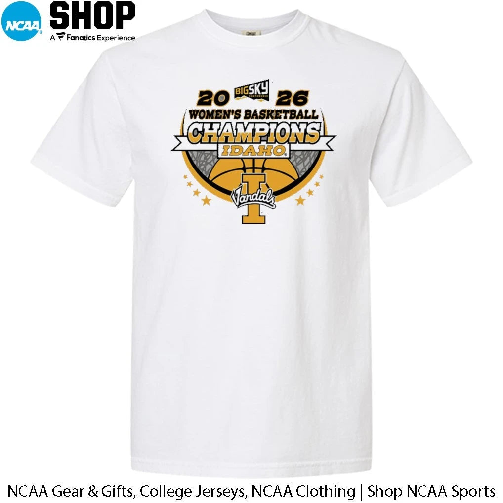 Official Idaho Vandals Women’s Basketball 2026 Big Sky Conference Champions Locker Room T-Shirt
