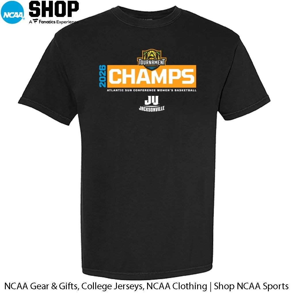 Official Jacksonville Dolphins 2026 Atlantic Sun Conference Women’s Basketball Tournament Champs T-Shirt