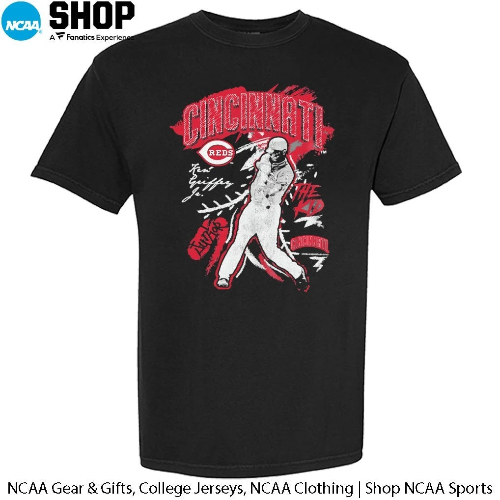 Official Ken Griffey Cincinnati Reds Chalked Up Player Signature T-Shirt