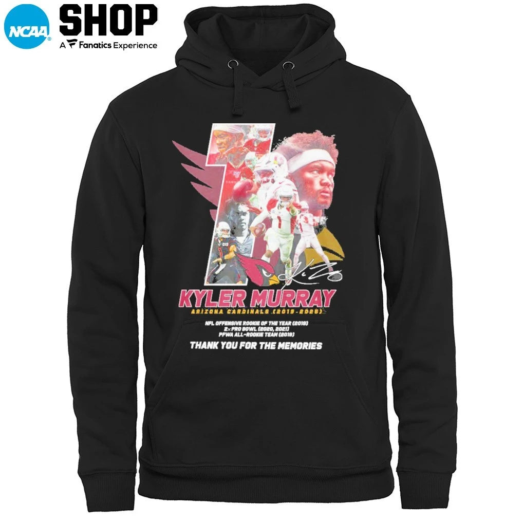 Official Kyler Murray Arizona Cardinals 2019-2025 Thank You For The Memories Signature T-Shirt