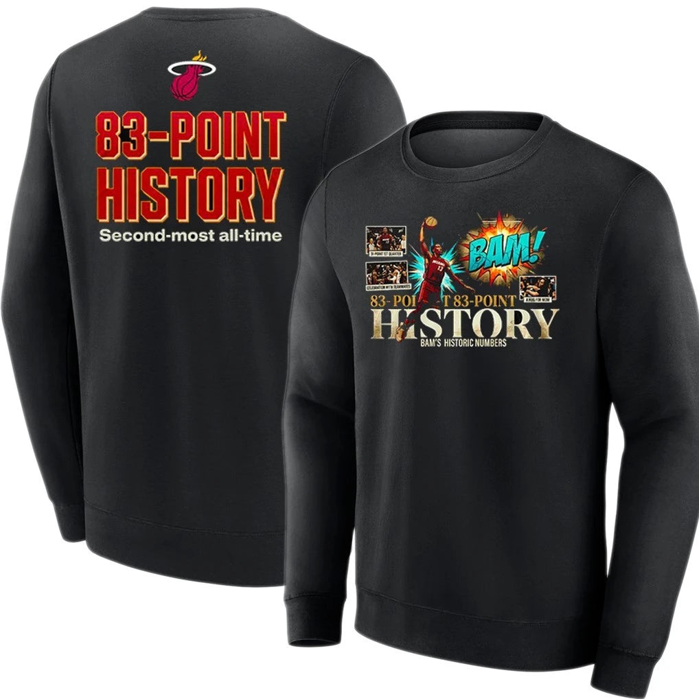 Official Miami Heat Bam Adebayo 83-Point History Made History 2026 T-Shirt