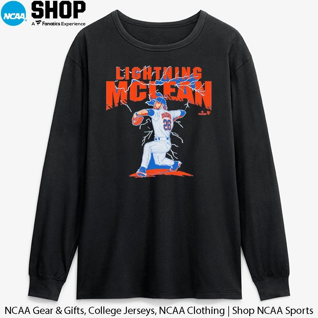 Official Nolan McLean New York Mets Lightning T-Shirt