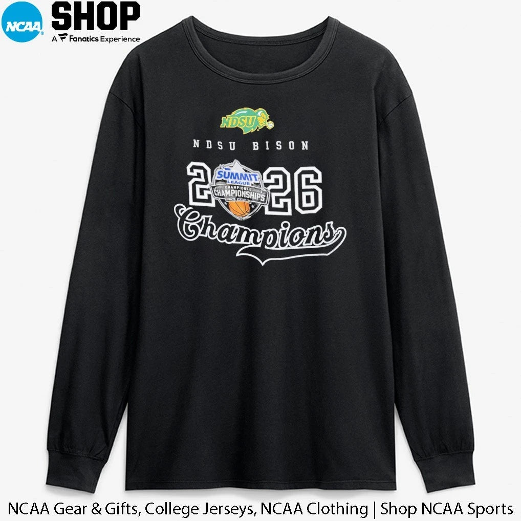 Official North Dakota State Bison 2026 The Summit League Champions T-Shirt
