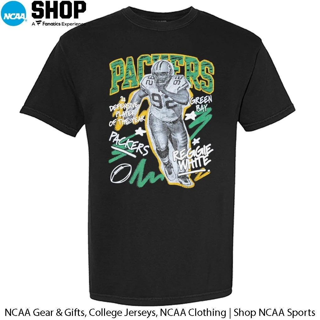 Official Reggie White Green Bay Packers Chalked Up Player Graphic Signature T-Shirt