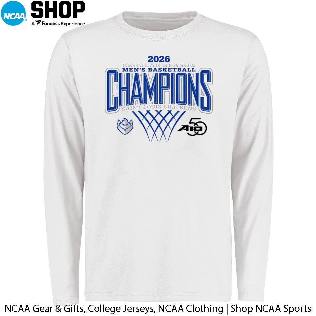 Official Saint Louis Billikens 2026 Atlantic 10 Men’s Basketball Regular Season Champions T-Shirt