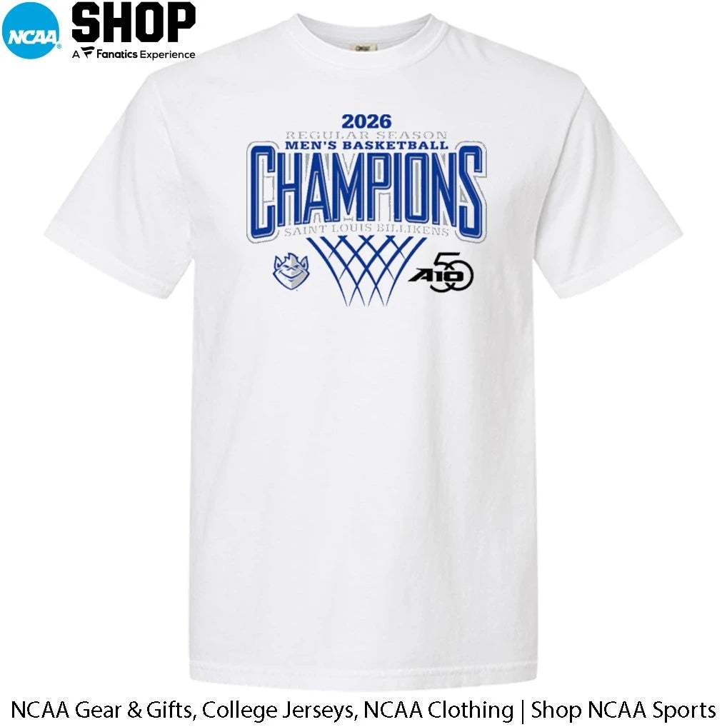 Official Saint Louis Billikens 2026 Atlantic 10 Men’s Basketball Regular Season Champions T-Shirt