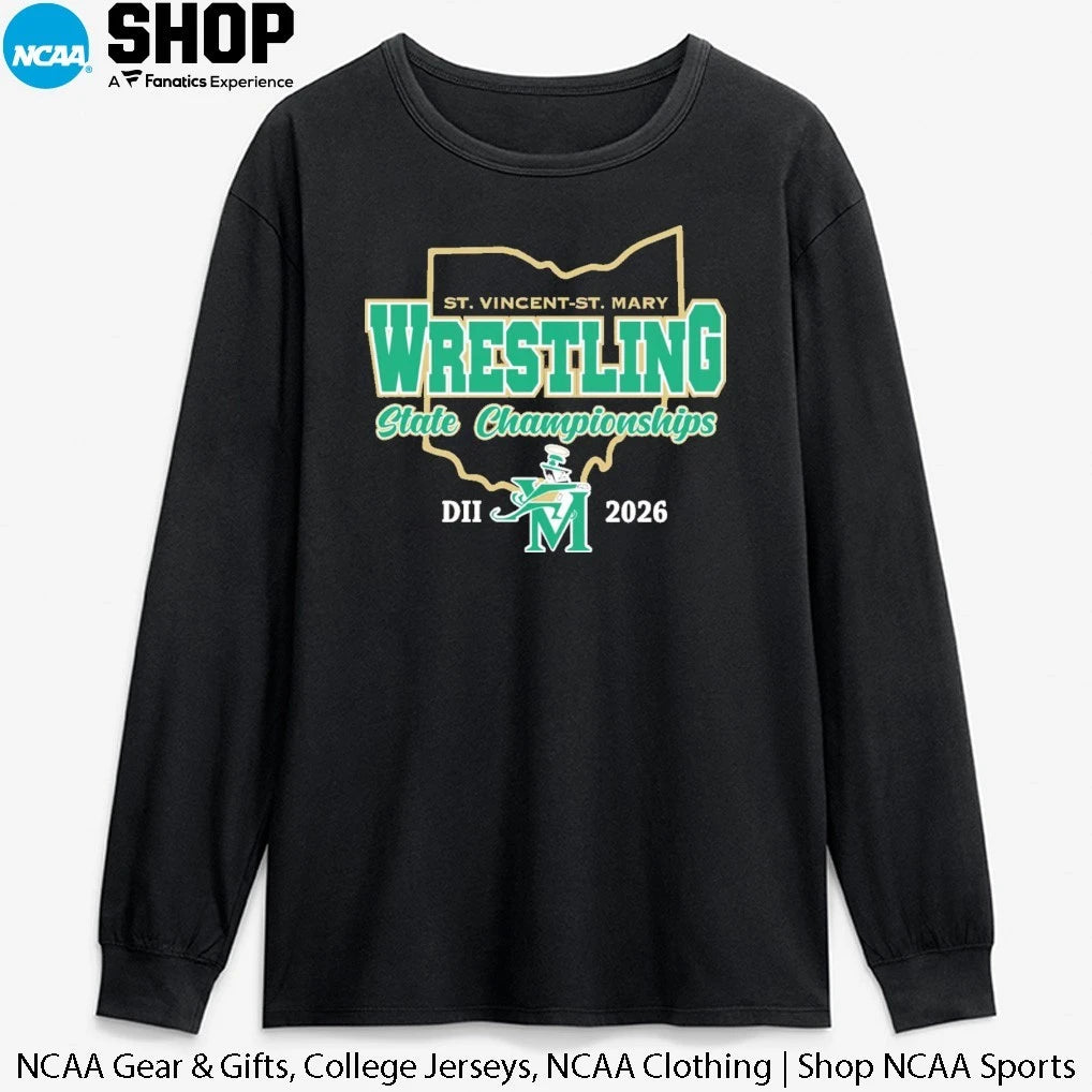 Official St. Vincent-St.Mary 2026 DII Wrestling State Champions T-Shirt