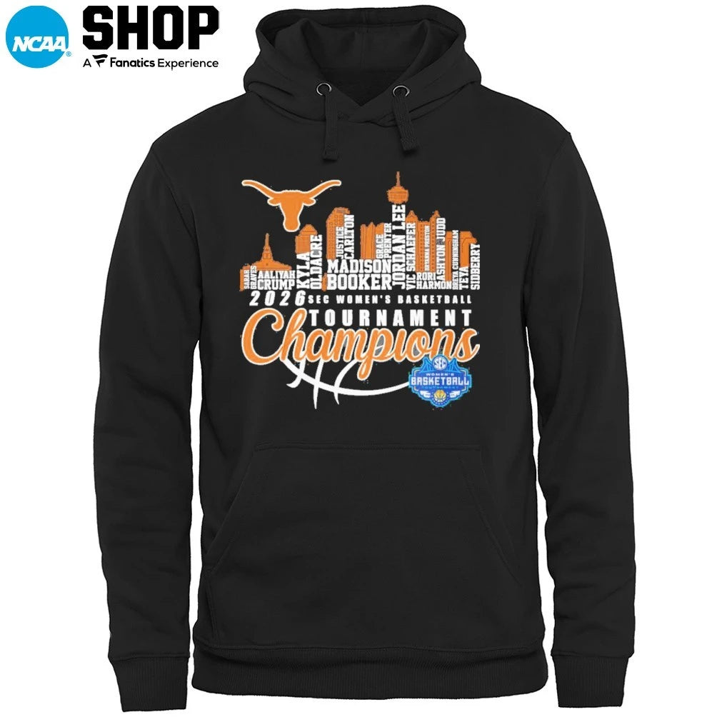 Official Texas Longhorns Skyline City Players Names 2026 Sec Women’s Basketball Tournament Champions T-Shirt
