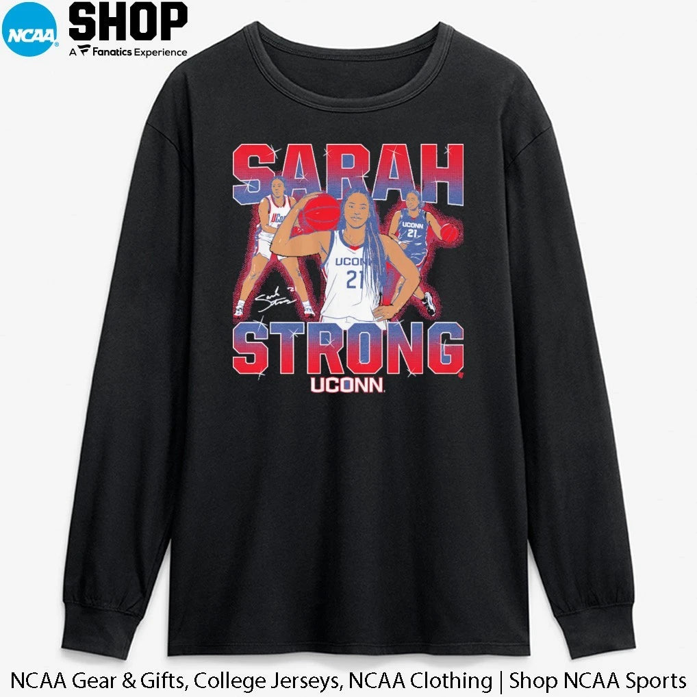 Official UConn Huskies Basketball Sarah Strong Masterpiece Signature T-Shirt