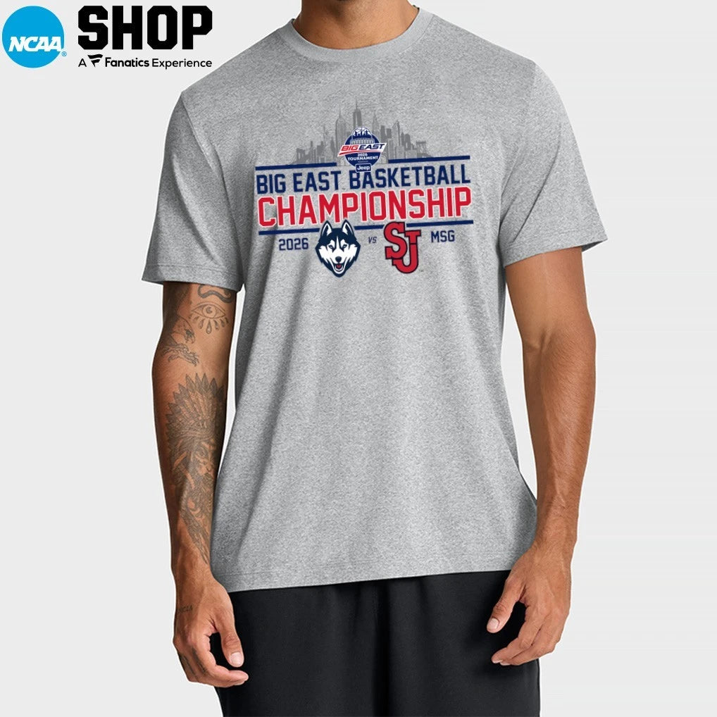 Official UConn Huskies vs St John’s Red Storm 2026 Men’s Basketball BIg East Champions T-Shirt